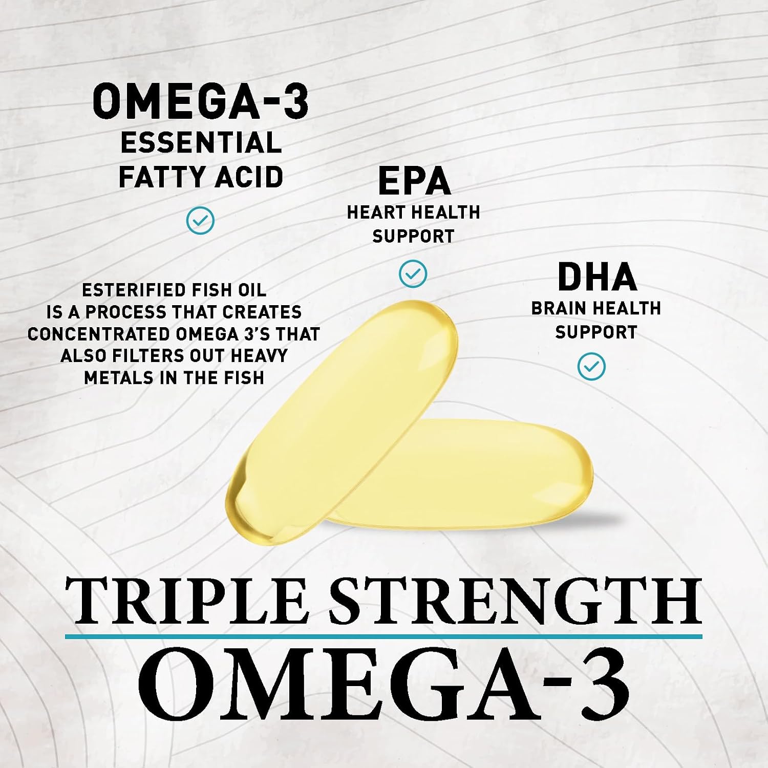 Omega-3 Fish Oil Supplements – Triple Strength, 2400mg, EPA & DHA, 60 Softgels