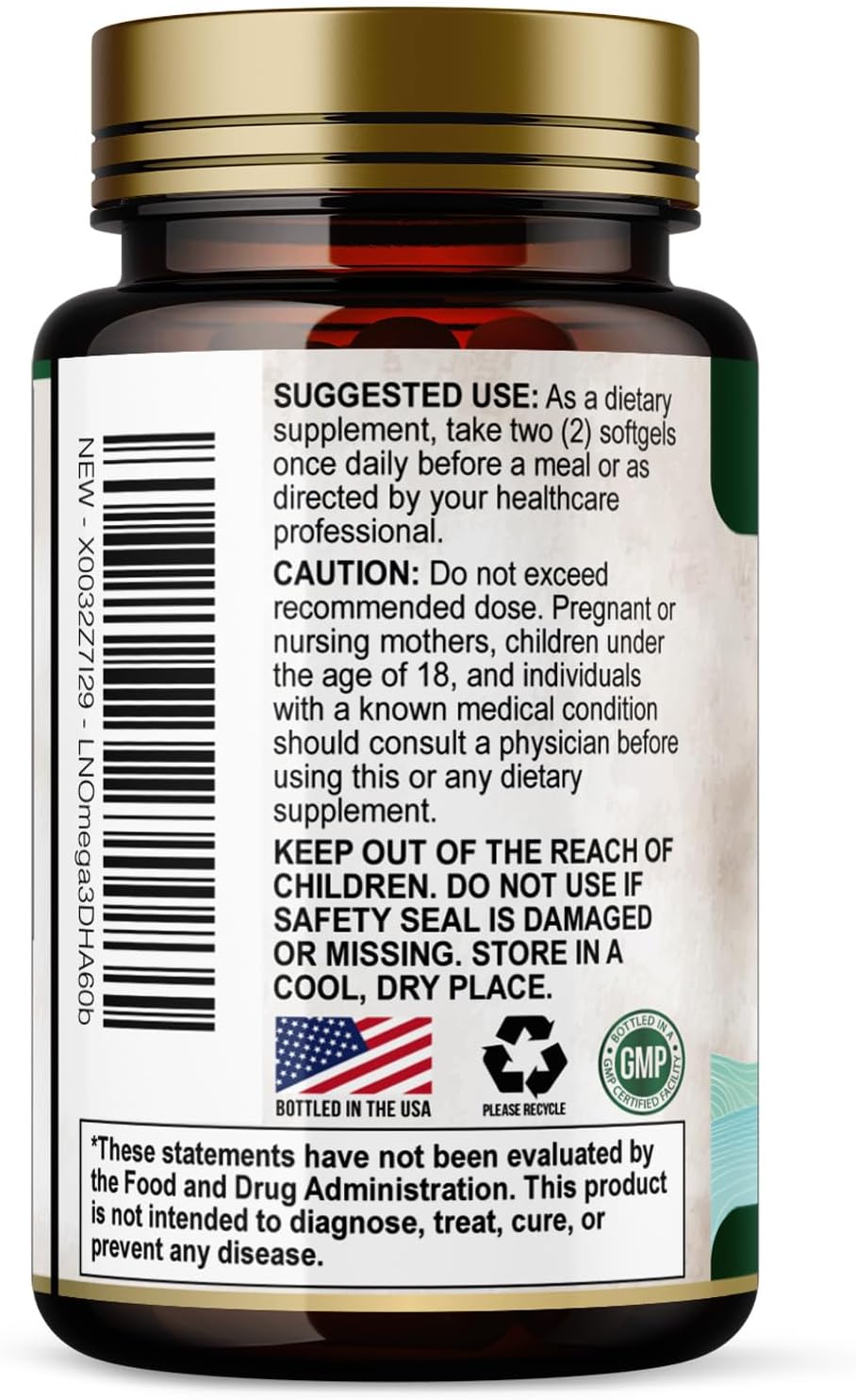 Omega-3 Fish Oil Supplements – Triple Strength, 2400mg, EPA & DHA, 60 Softgels
