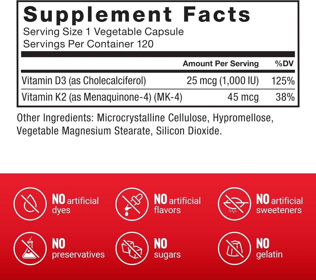 Force Factor Vitamin D3 K2 – Immune, Heart & Bone Support