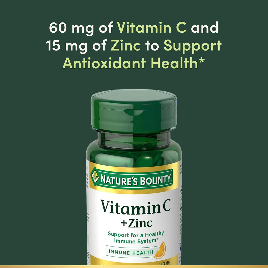 Nature's Bounty Vitamin C + Zinc – 60 Tablets