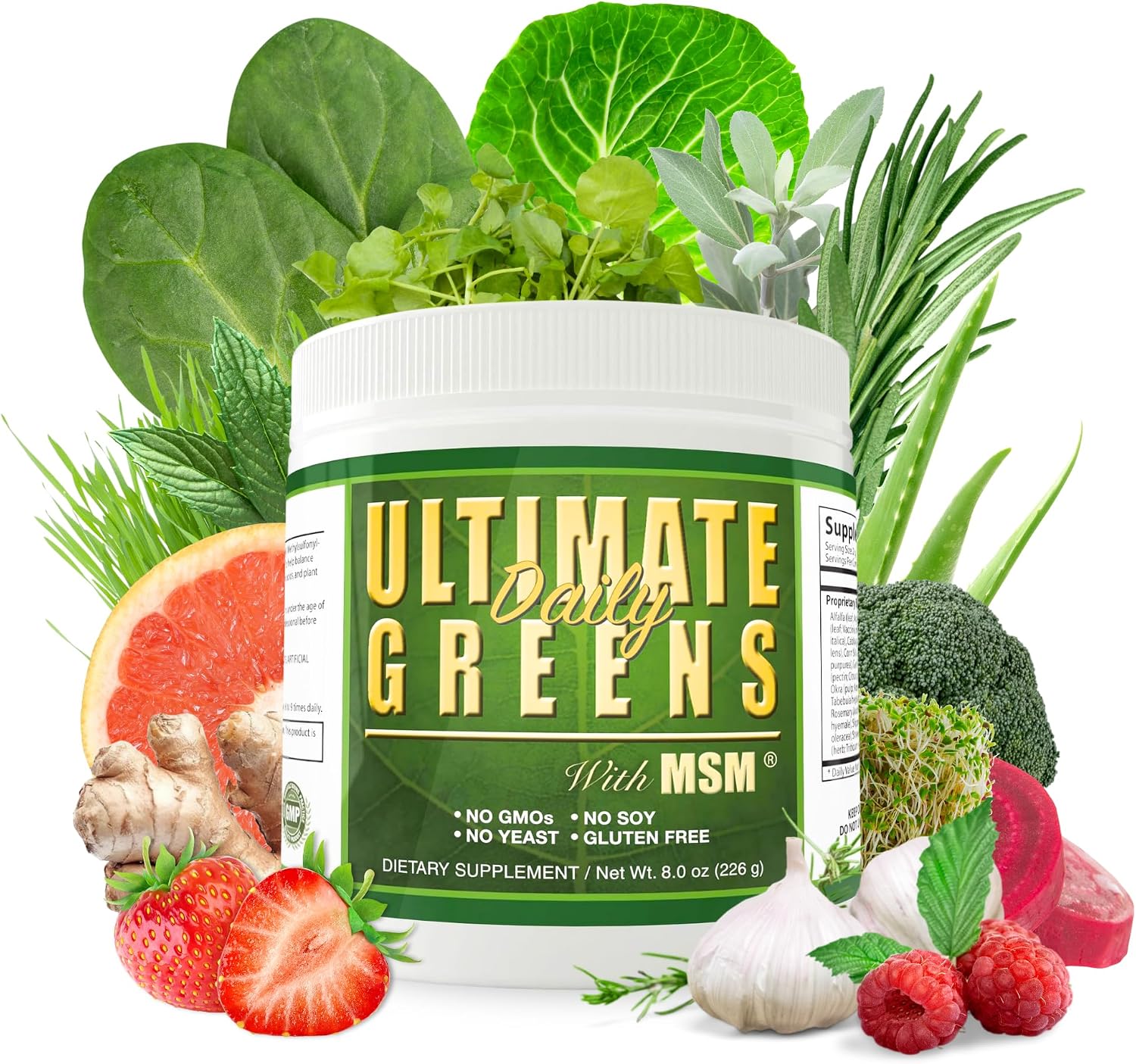 Daily Health Ultimate Greens with MSM Powder – 8 oz