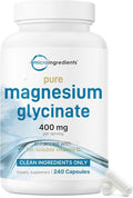 Micro Ingredients Pure Magnesium Glycinate – 400mg, 240 Capsules