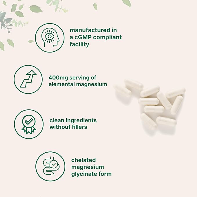 Micro Ingredients Pure Magnesium Glycinate – 400mg, 240 Capsules
