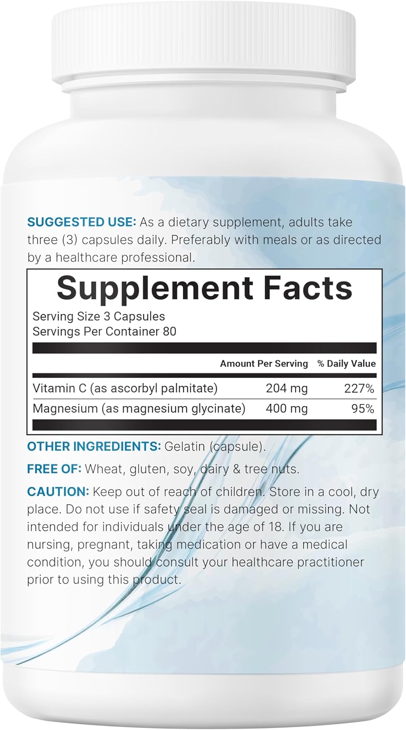 Micro Ingredients Pure Magnesium Glycinate – 400mg, 240 Capsules