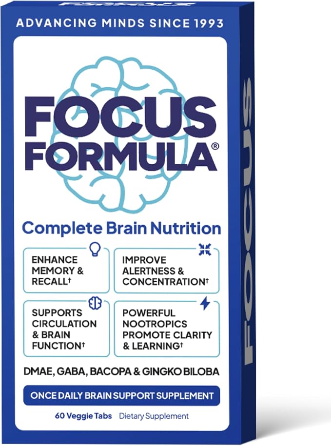 Focus Formula Nootropic Brain Supplement – 60 Veggie Tablets