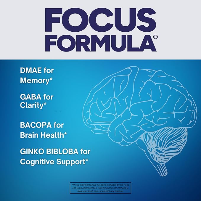 Focus Formula Nootropic Brain Supplement – 60 Veggie Tablets