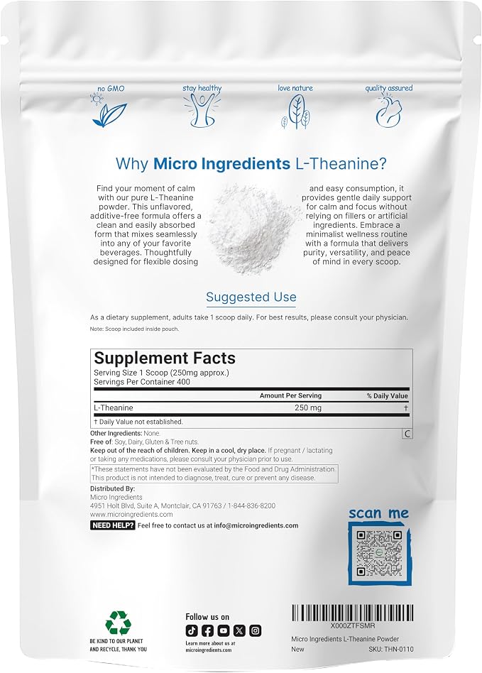 Pure L-Theanine Powder – 100g