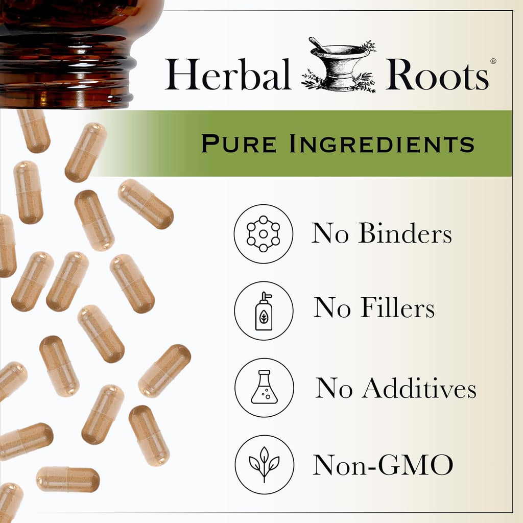 Herbal Roots Organic Ashwagandha Capsules – Extra Strength, 60 Vegan Capsules