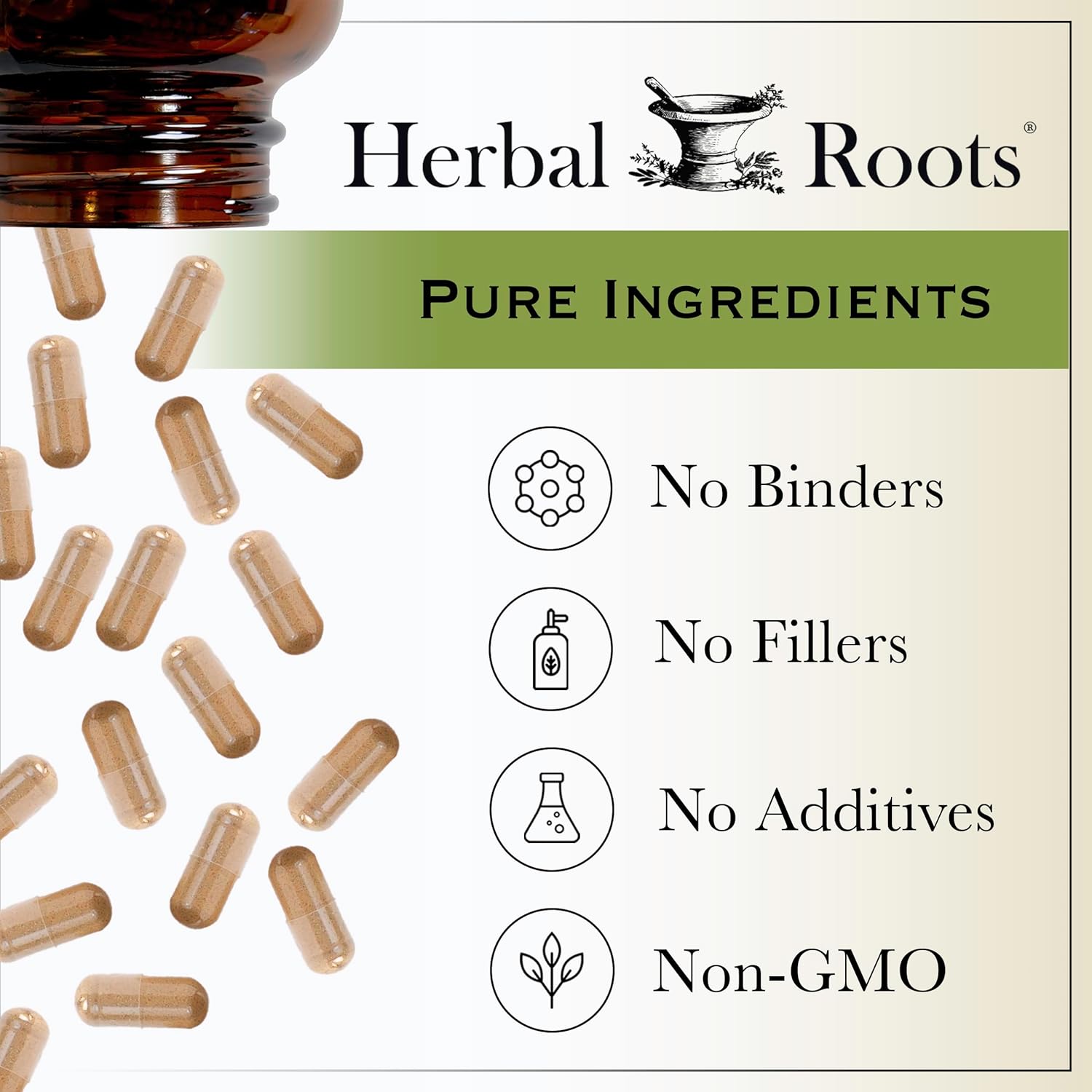 Herbal Roots Organic Ashwagandha Capsules – Extra Strength, 60 Vegan Capsules