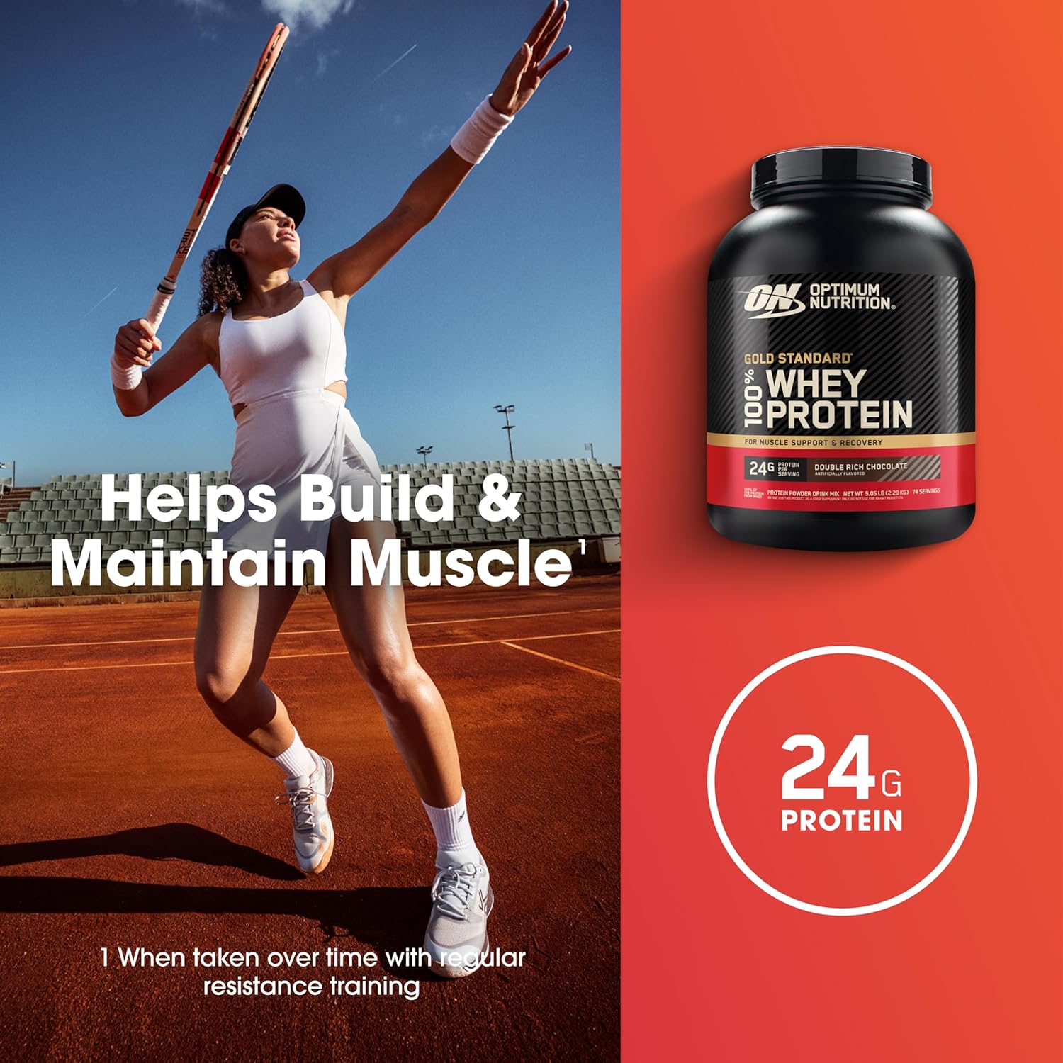 Optimum Nutrition Gold Standard Whey Protein – Double Rich Chocolate, 5 lb