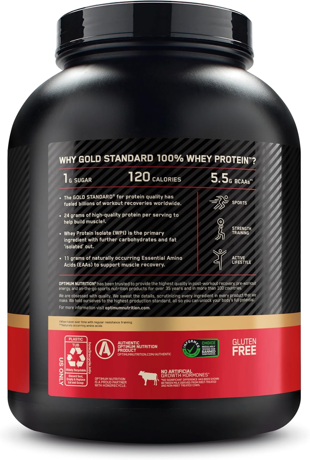 Optimum Nutrition Gold Standard Whey Protein – Double Rich Chocolate, 5 lb