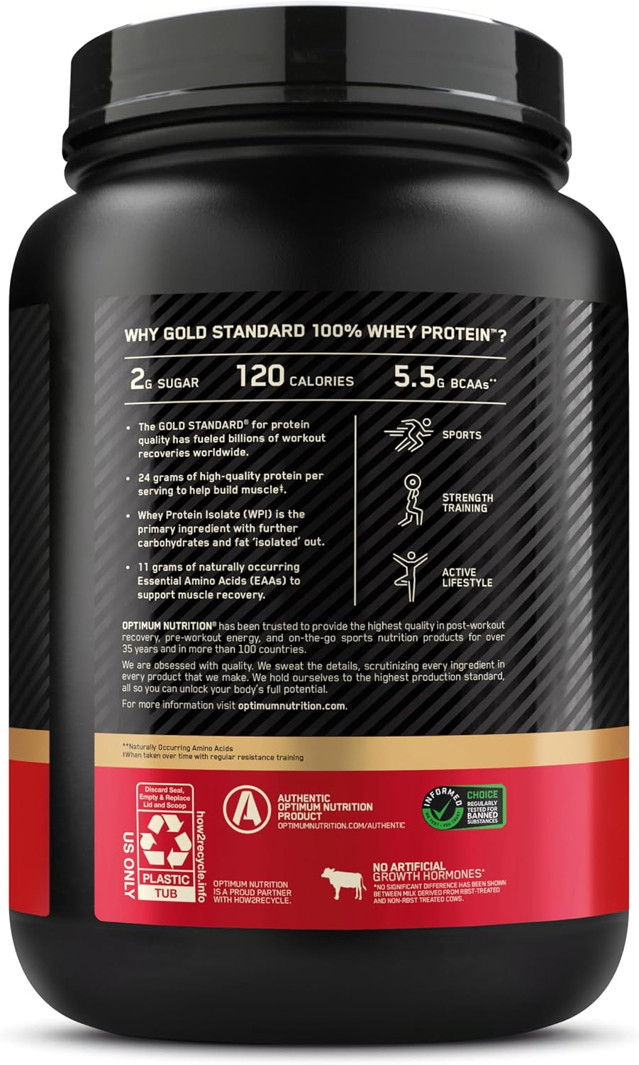Optimum Nutrition Gold Standard Whey Protein – Double Rich Chocolate, 5 lb
